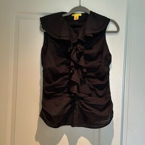 Catherine Malandrino 100% cotton ruffled blouse